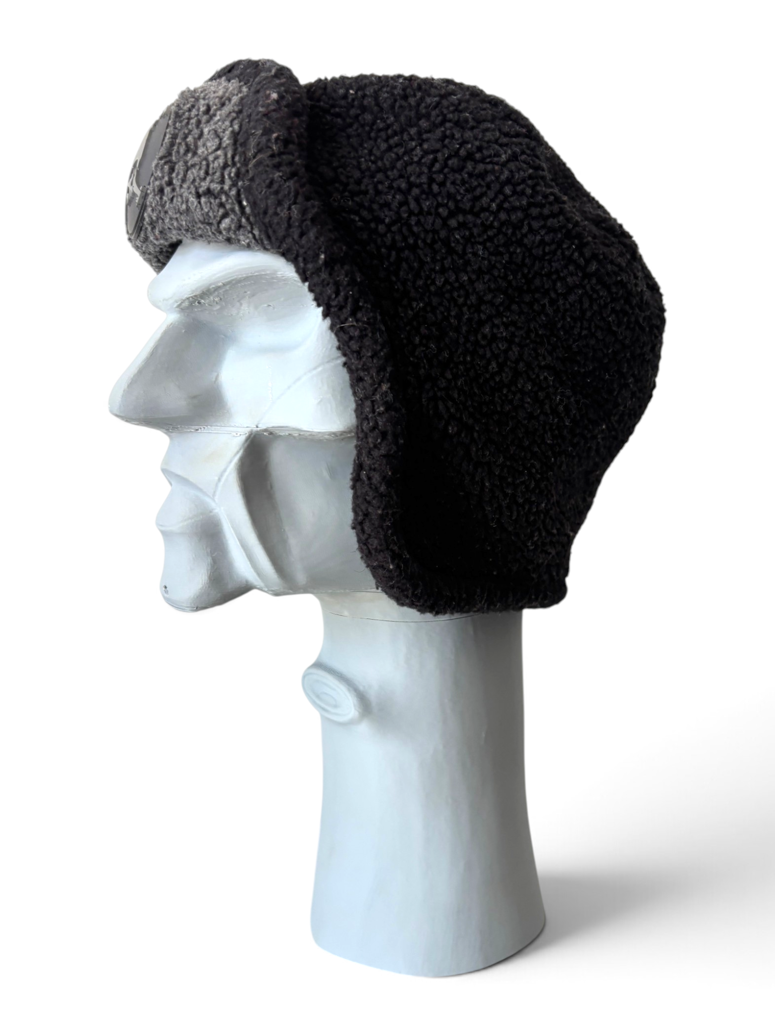 00's Oakley Skull Patch Sherpa Trapper Hat Charcoal - view 3