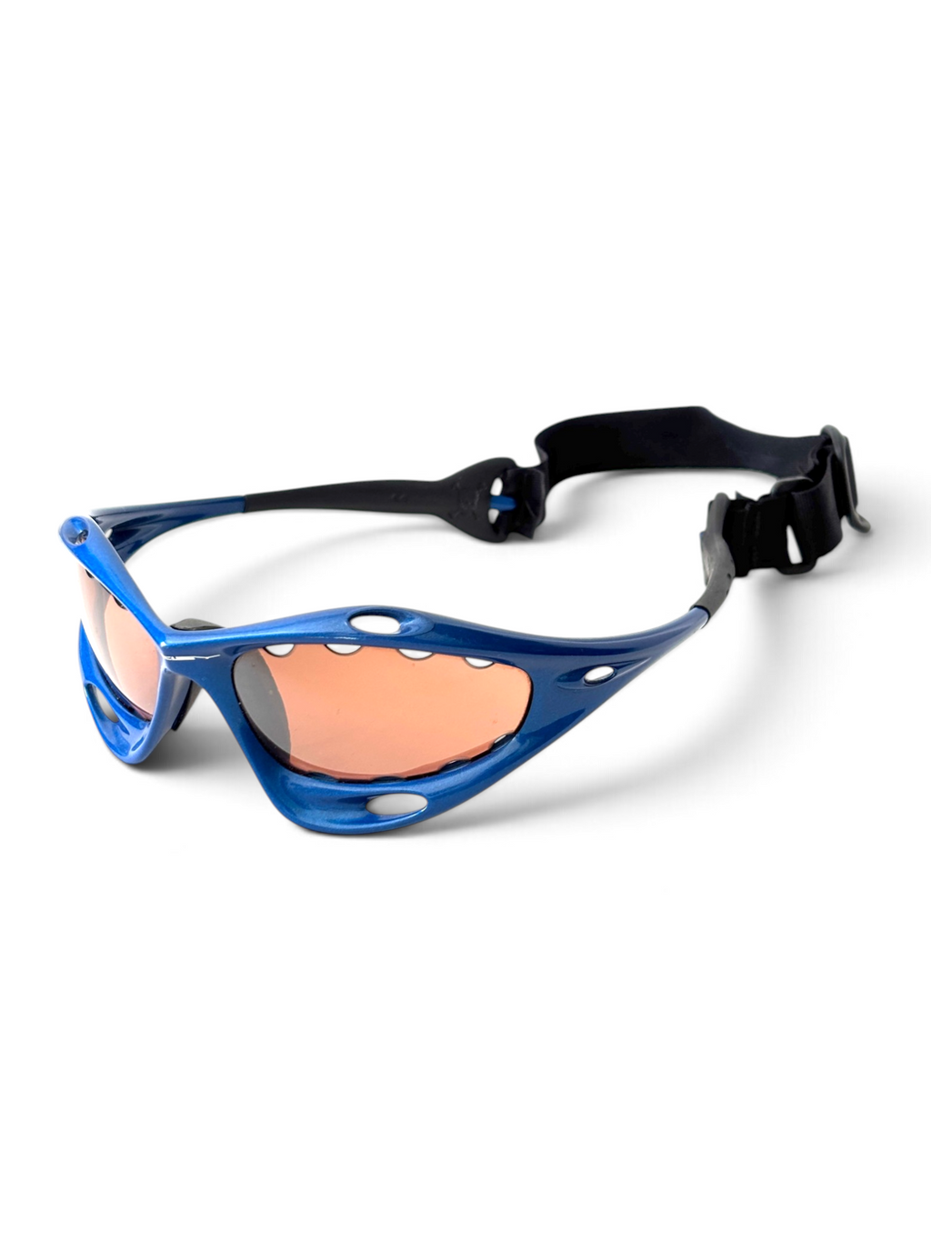 Oakley Water Jacket sunglasses metallic blue frame VR28 lens with H2O strap