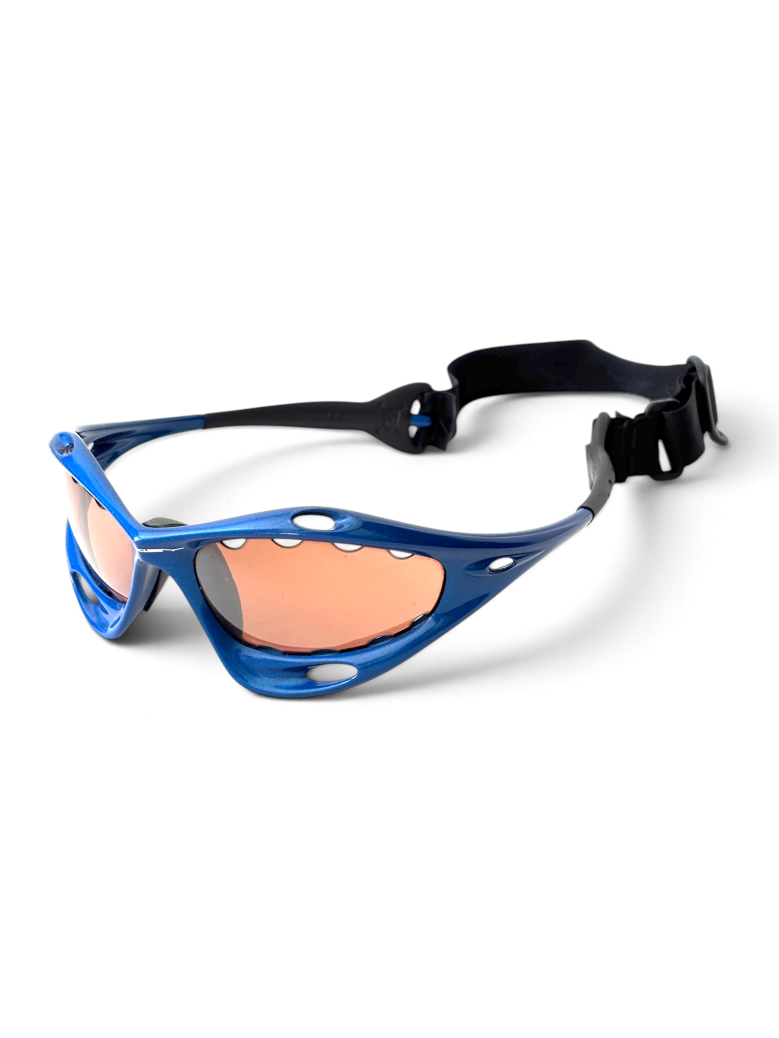 Oakley Water Jacket sunglasses metallic blue frame VR28 lens with H2O strap