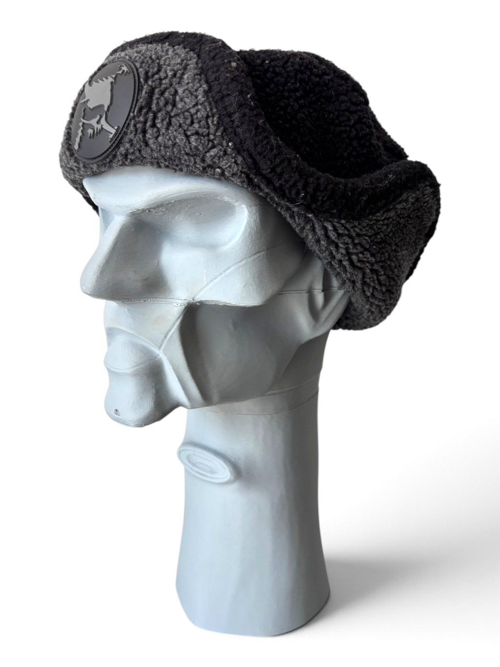 00's Oakley Skull Patch Sherpa Trapper Hat Charcoal - view 6