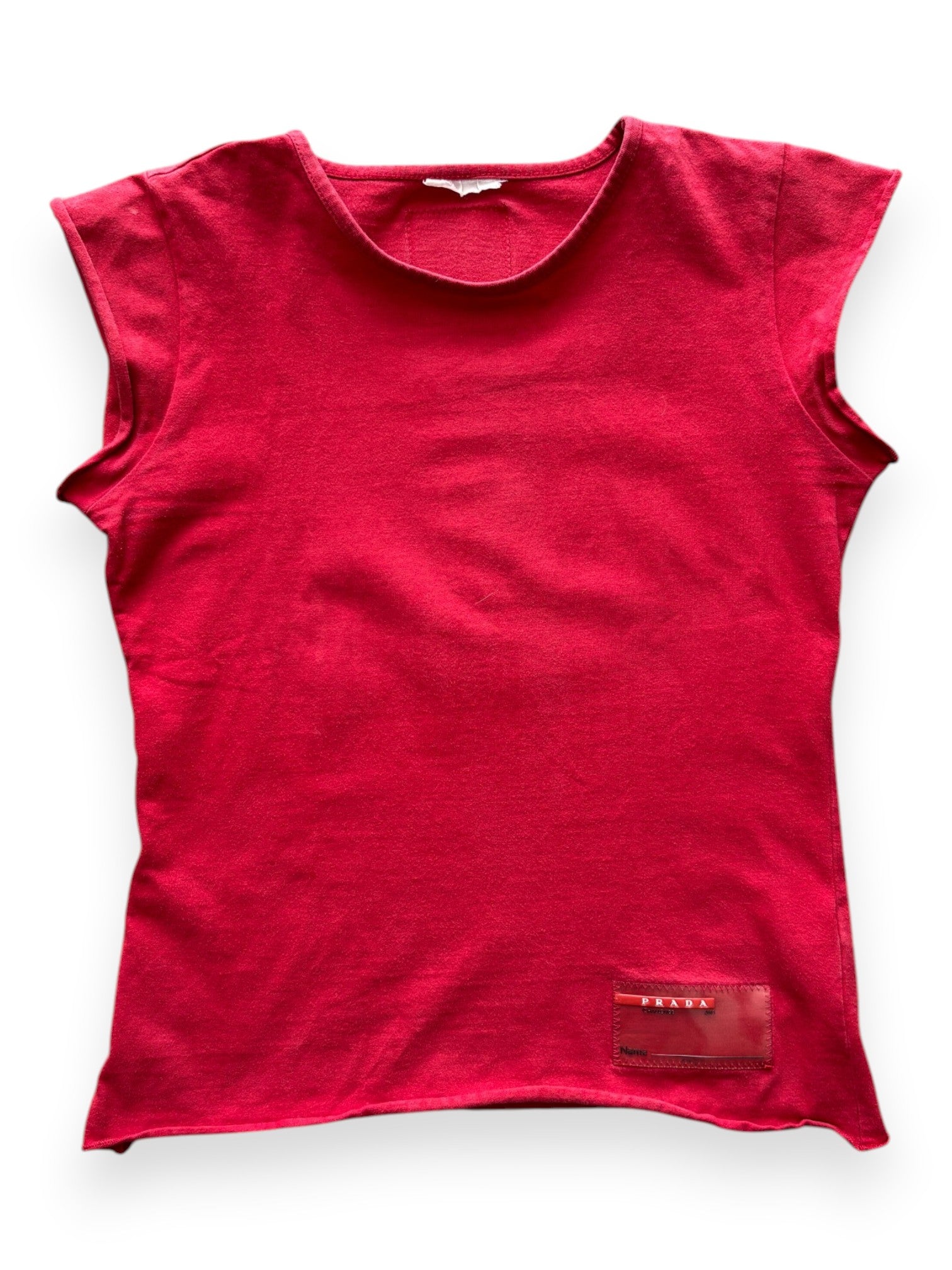 Prada sleeveless tee in red
