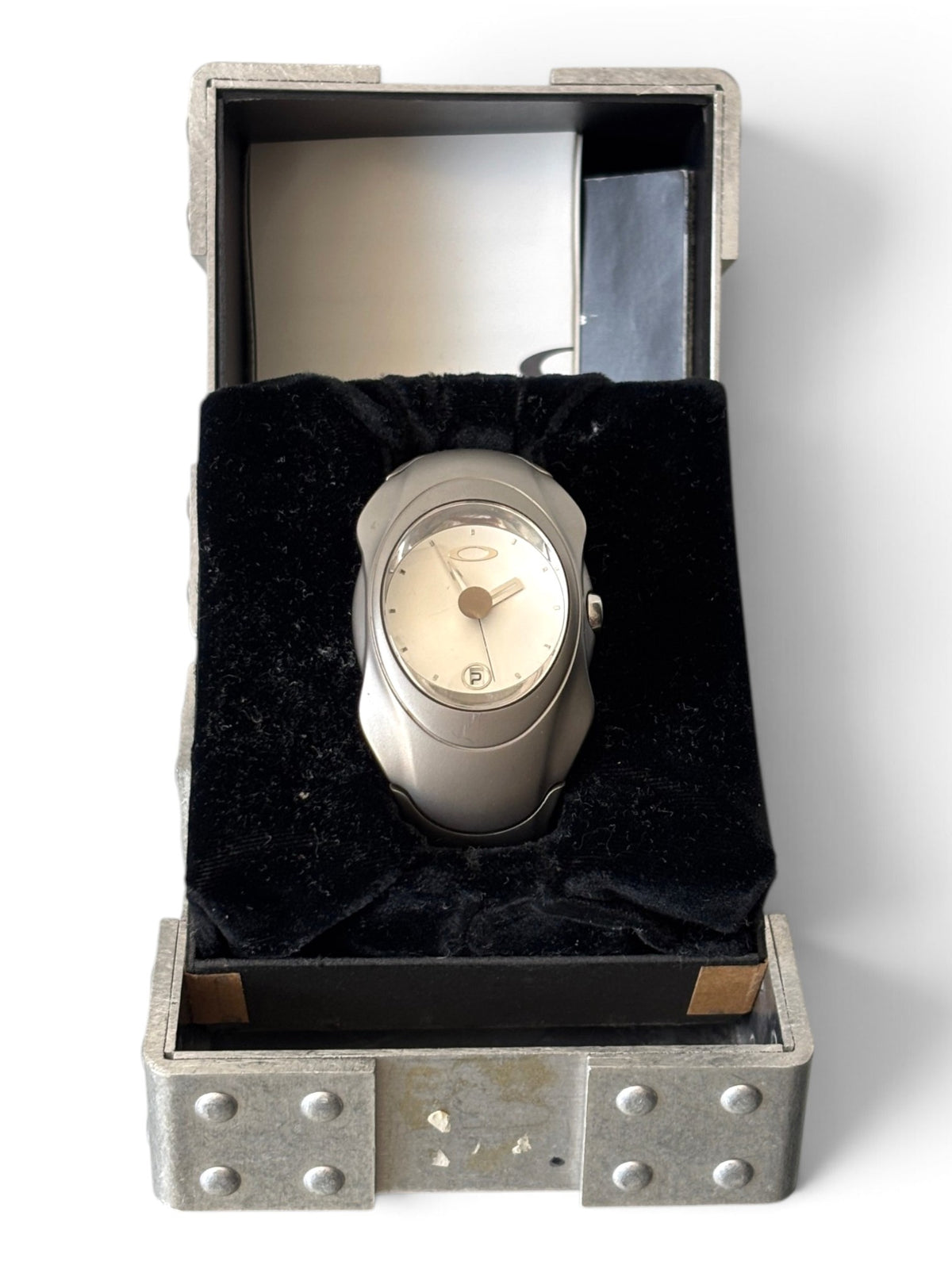 Oakley Time Bomb titanium watch with white dial