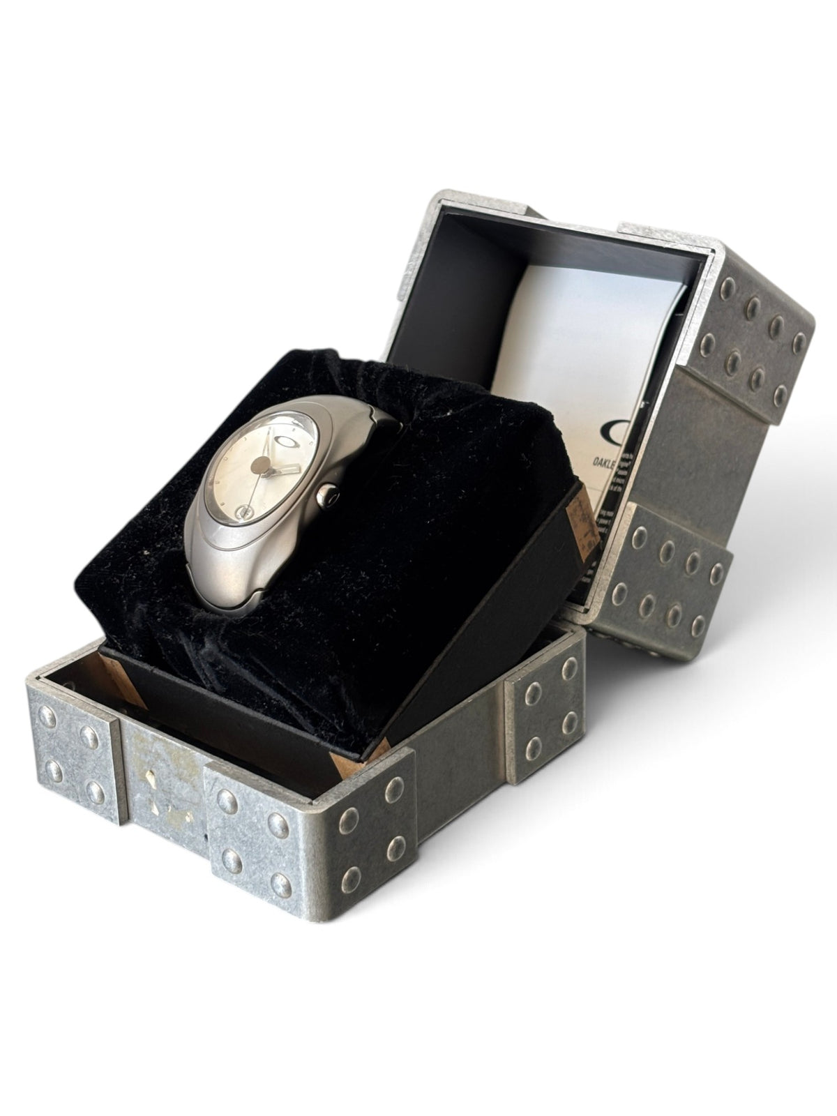1998 Oakley Time Bomb Titanium / White Watch w/ Box (OS) - view 14