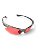 Bolle sport wrap sunglasses in silver with red lenses